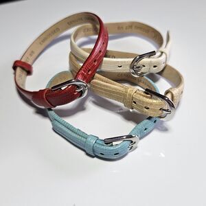 Relic Embossed Leather Watch Bands Red Light Blue Tan Cream 4 Total ZR33645